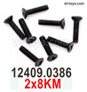 Wltoys 104019 Screws Parts 12409.0386 2x8KM Phillips Countersunk Head Machine Screws.
